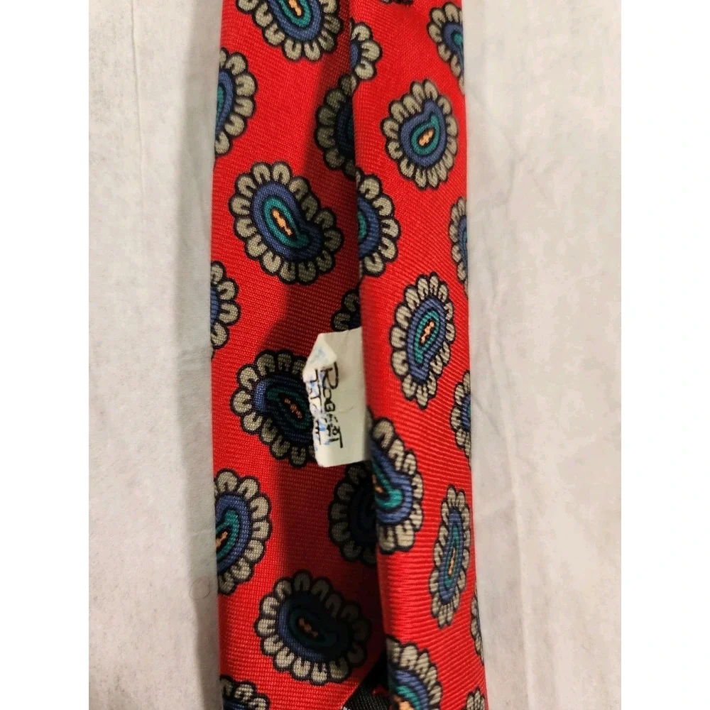 Robert Talbott Necktie for Nordstrom Hand Sewn 100% Silk Geometric Red Vintage